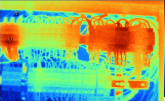 termografie tablou cu circuite supraincarcate