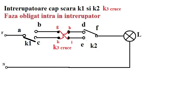Schema electrica intrerupatoare cap scara introduc si intrerupator cruce